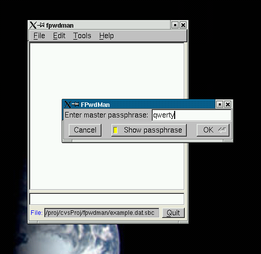 Master Passphrase Dialog